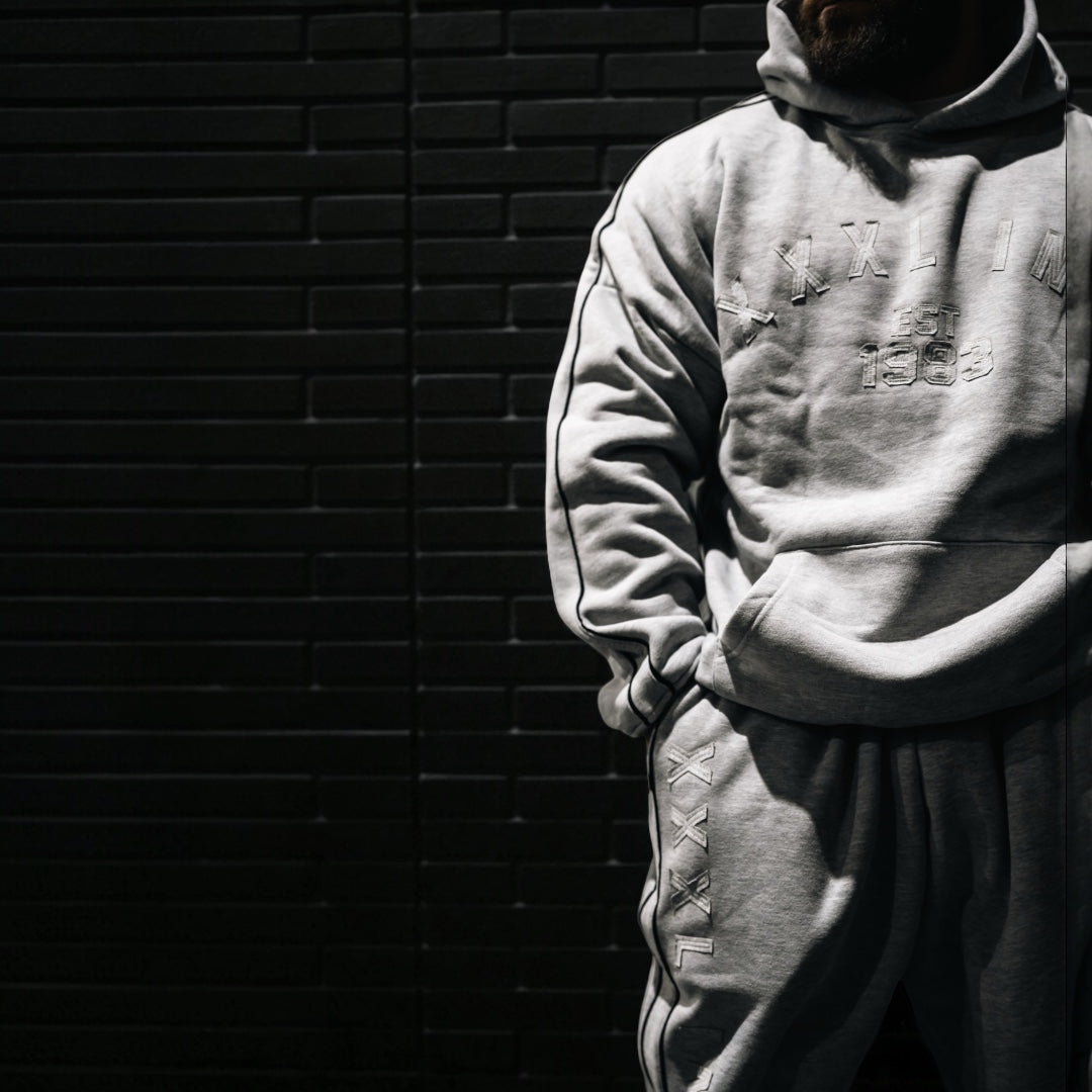 "XXXL INC Applique" Super Heavy 400gsm Hood -Ash Grey