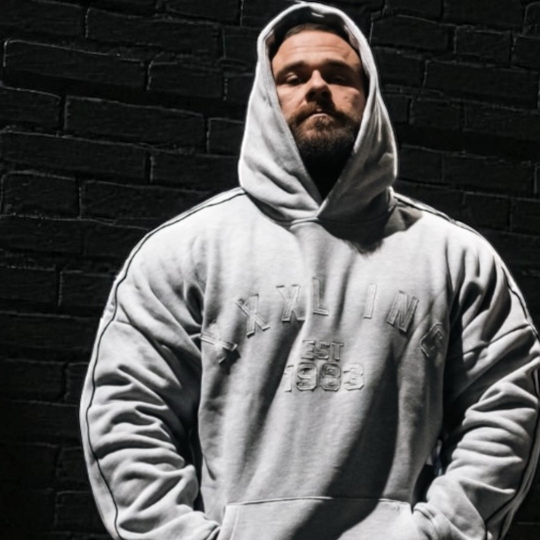 "XXXL INC Applique" Super Heavy 400gsm Hood -Ash Grey