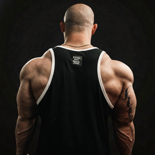 "Victory" 100% Cotton Box Cut Tank - Jet Black