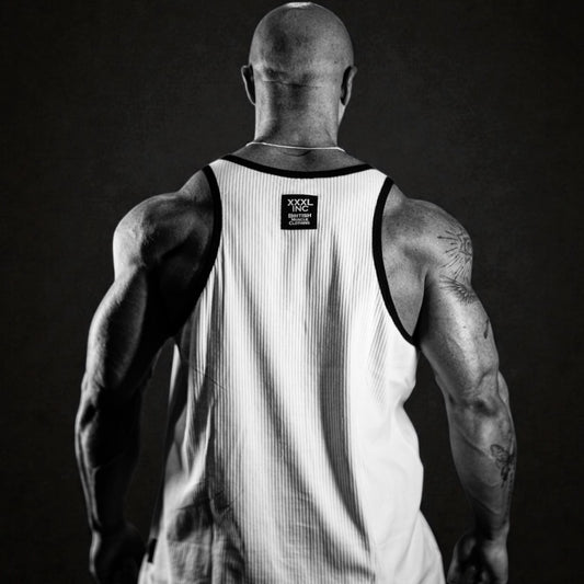 "Victory" 100% Cotton Box Cut Tank - Ghost White