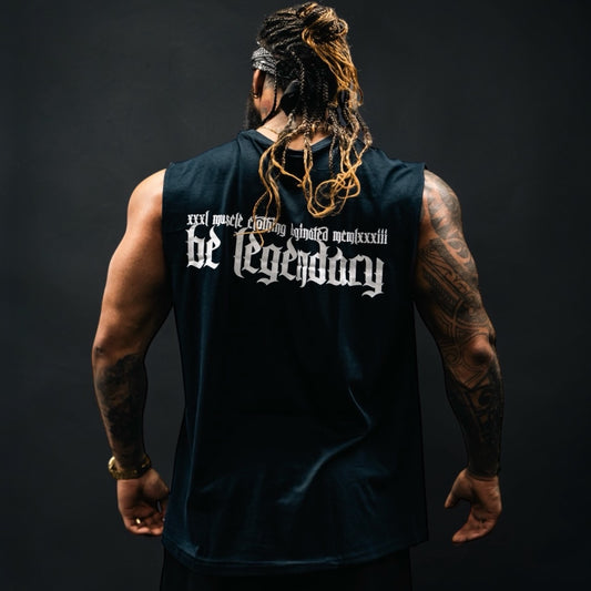"Be Legendary" Full Cut Sleeveless T   - Navy Blue