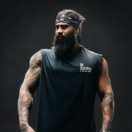 "Be Legendary" Full Cut Sleeveless T   - Navy Blue