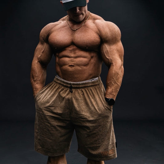 Stone Washed Shorts - Sahara