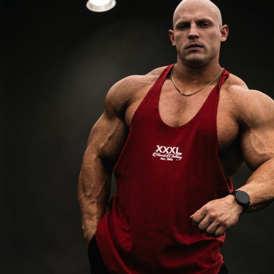 OG Cotton Rib Stringer Vest -  Firebrick Red