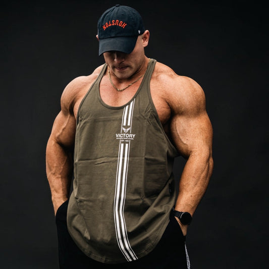 "Victory Retro" Classic Muscle Vest - Military Green