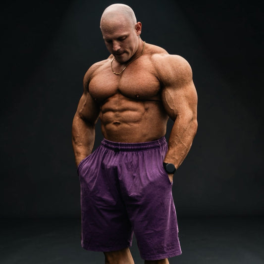 Stone Washed Shorts - Magenta