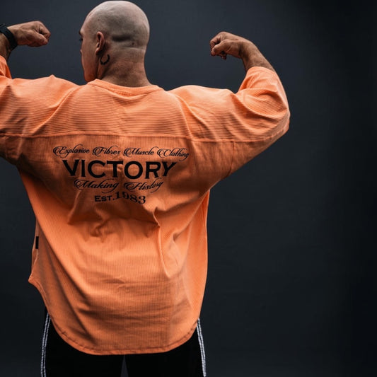 "Victory - Est.1983" Cotton rib Rag Top - Orange Juice