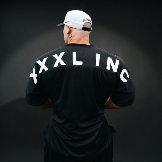 "XXXL INC " Airtex V neck Shirt  - Onyx Black