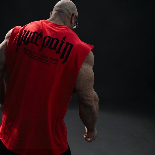 "Pure Pain" Box cut Sleeveless T   - Phone box Red