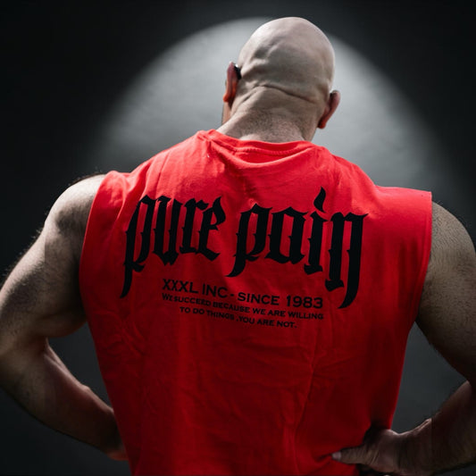"Pure Pain" Box cut Sleeveless T   - Phone box Red