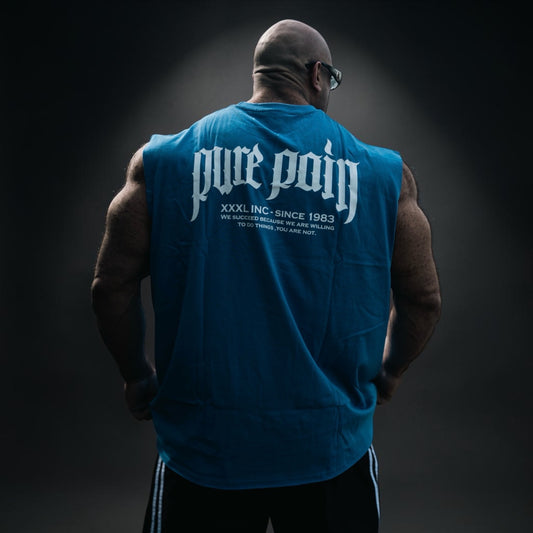 "Pure Pain" Box cut Sleeveless T   - Carolina Blue