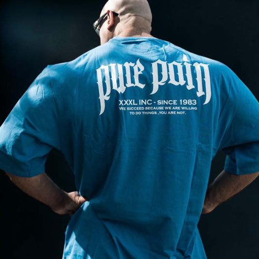 "Pure Pain" Oversized 3/4 sleeve T   - Carolina Blue
