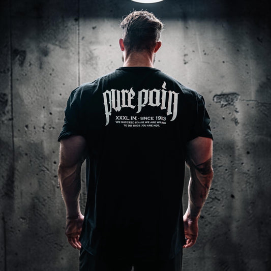 "Pure Pain" Oversized 3/4 sleeve T   - Black