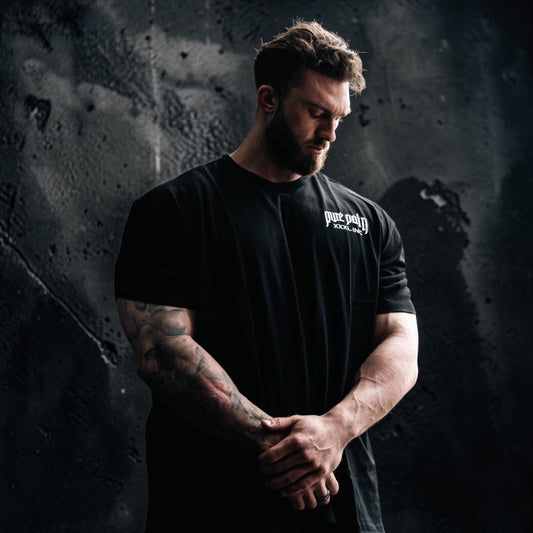 "Pure Pain" Oversized 3/4 sleeve T   - Black