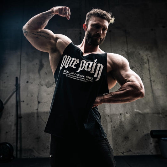 "Pure Pain" 100% Cotton Box Cut Tank - Black