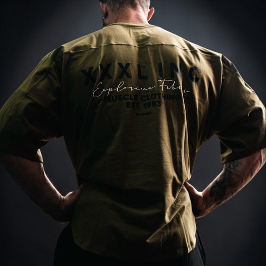 "XXXL INC" French Terry Rag Top - Khaki Olive
