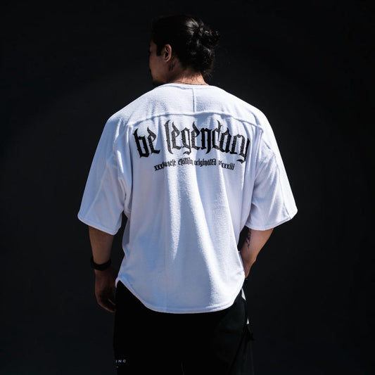 "Be Legendary" Stretch Toweling Ragtop - Polar White