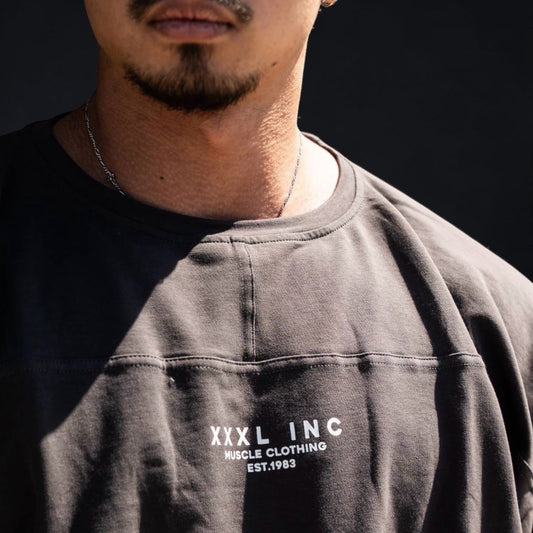 "XXXL INC" French Terry Rag Top - Pewter Grey