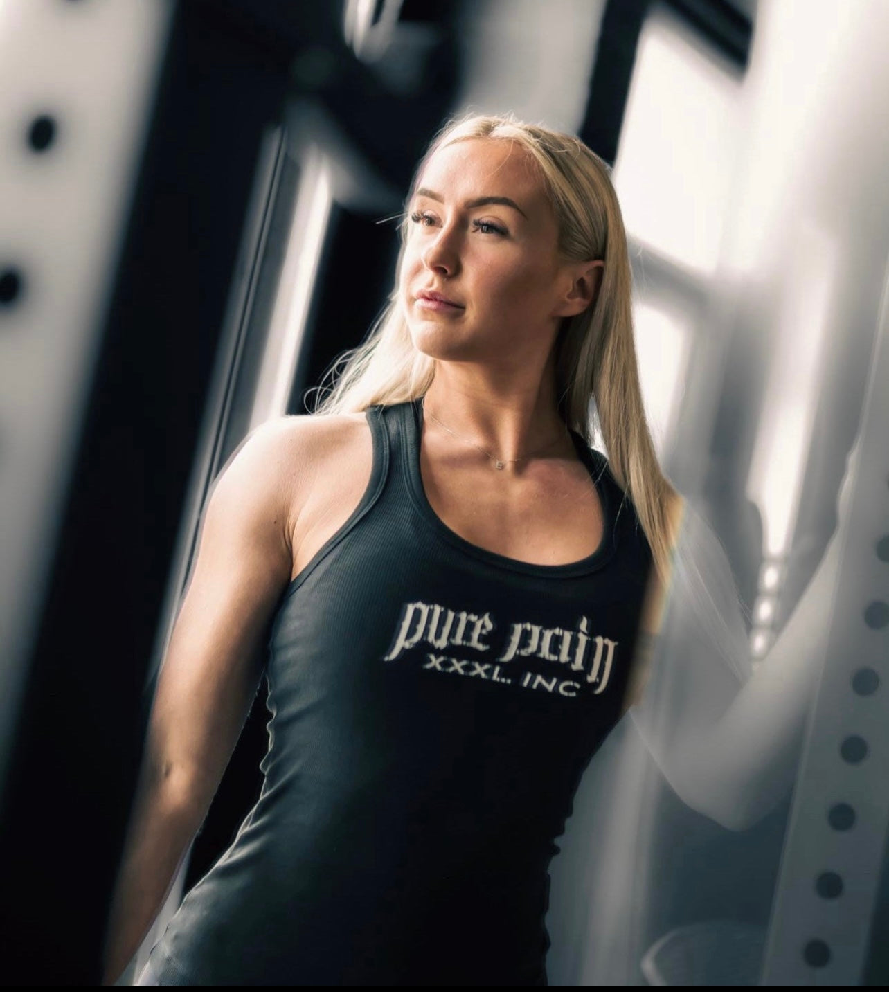 ”Pure Pain” Ladies Rib Muscle Vest - Black