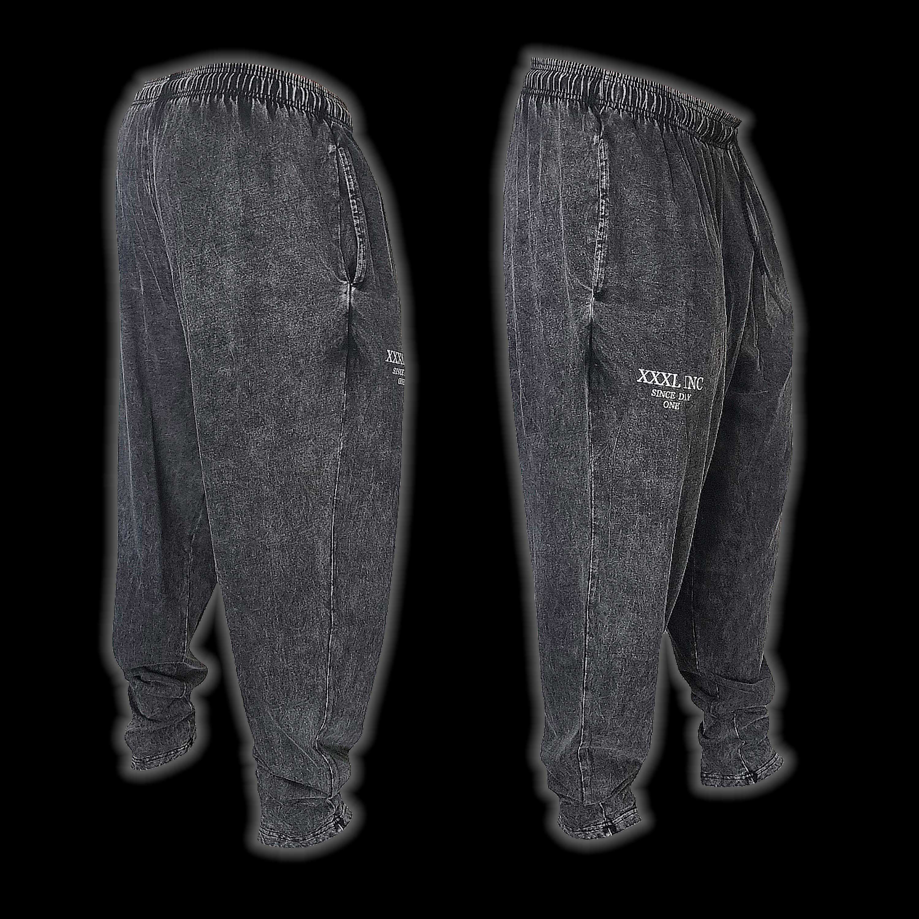 Stone washed Gym Pant - Acid Black