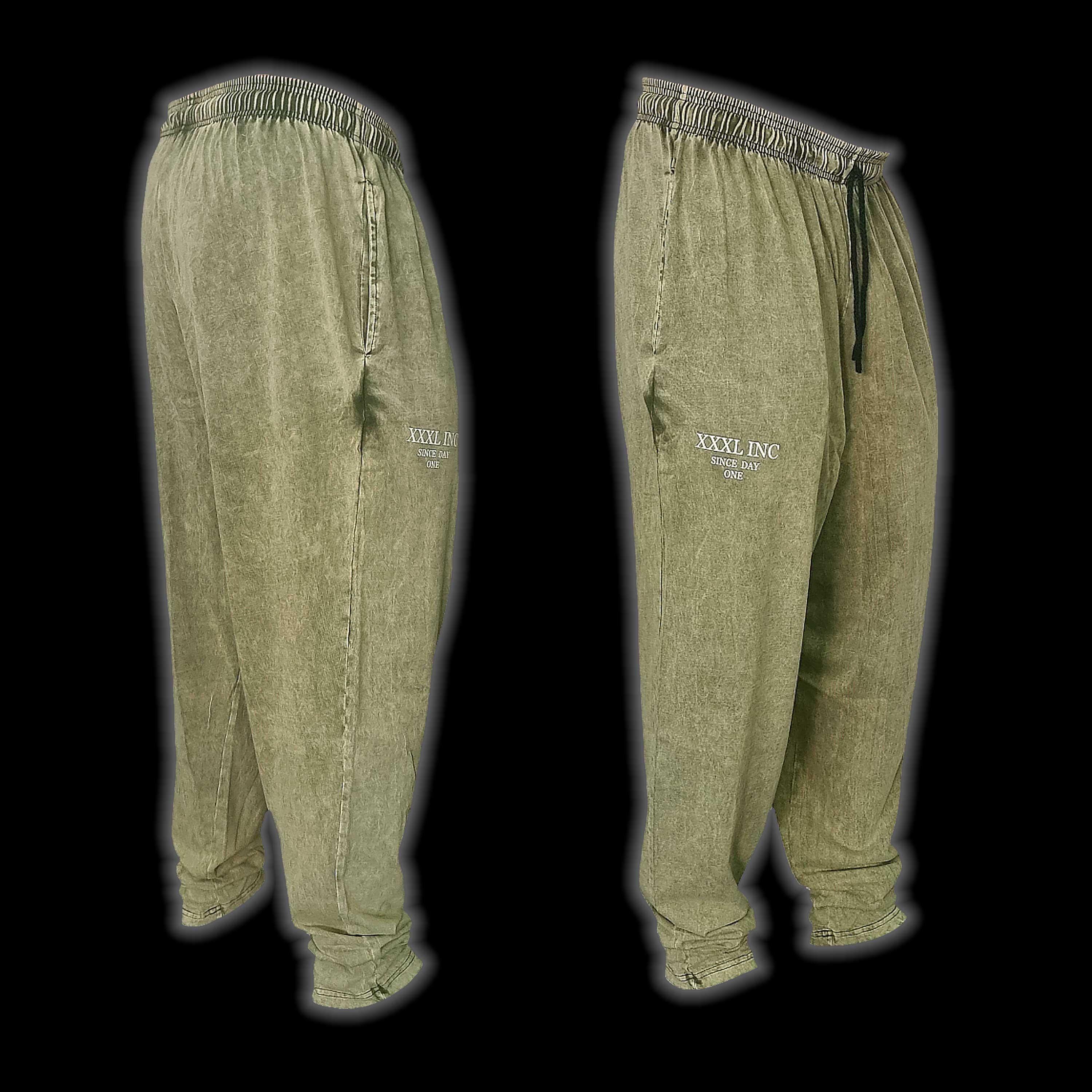 Stone washed Gym Pant - Acid Olive