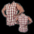 "Woven Badged" Oversized Sleeveless Muscle Shirt- Cream/Red Plaid