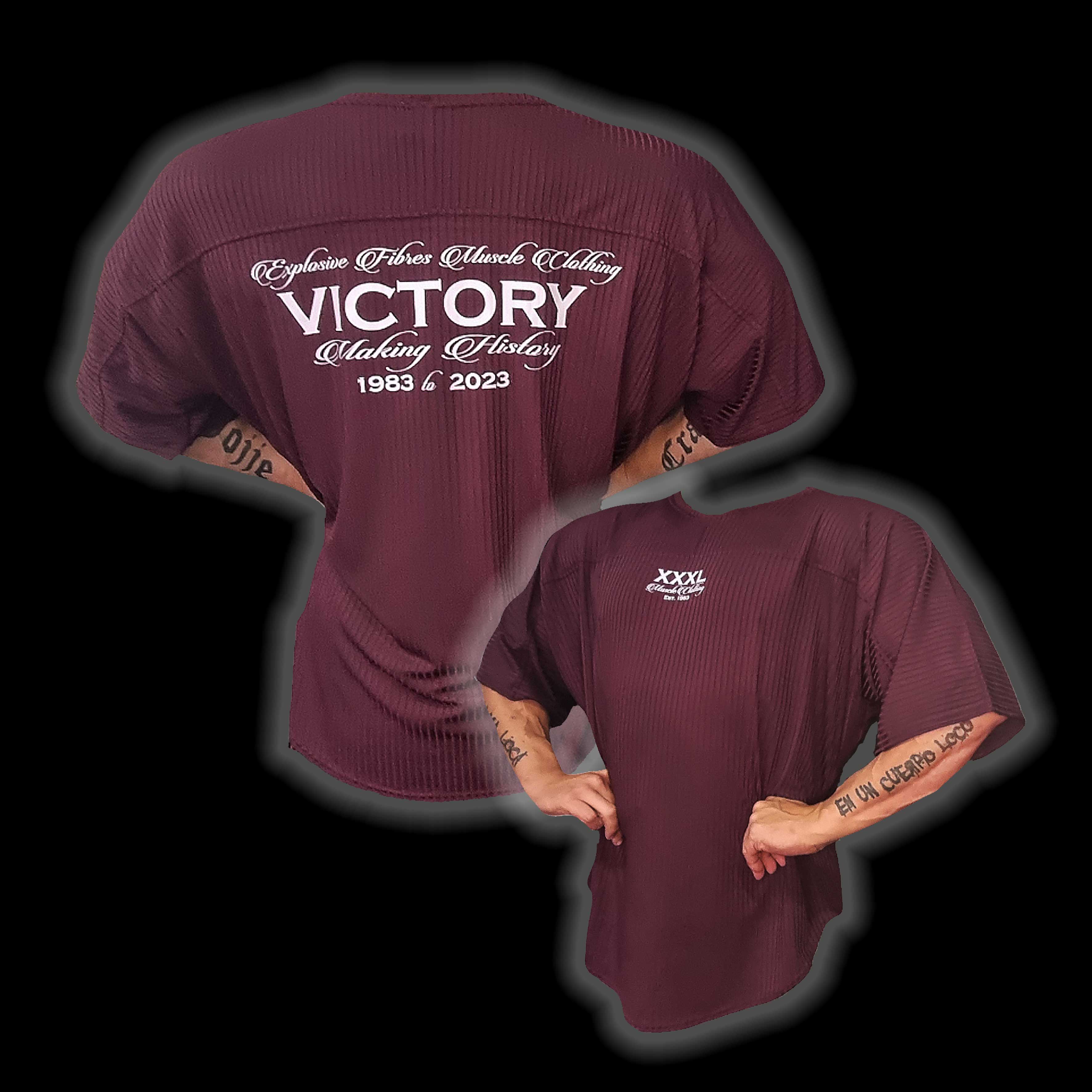 "Victory Anniversary Logo" Training Rag Top - Burgundy