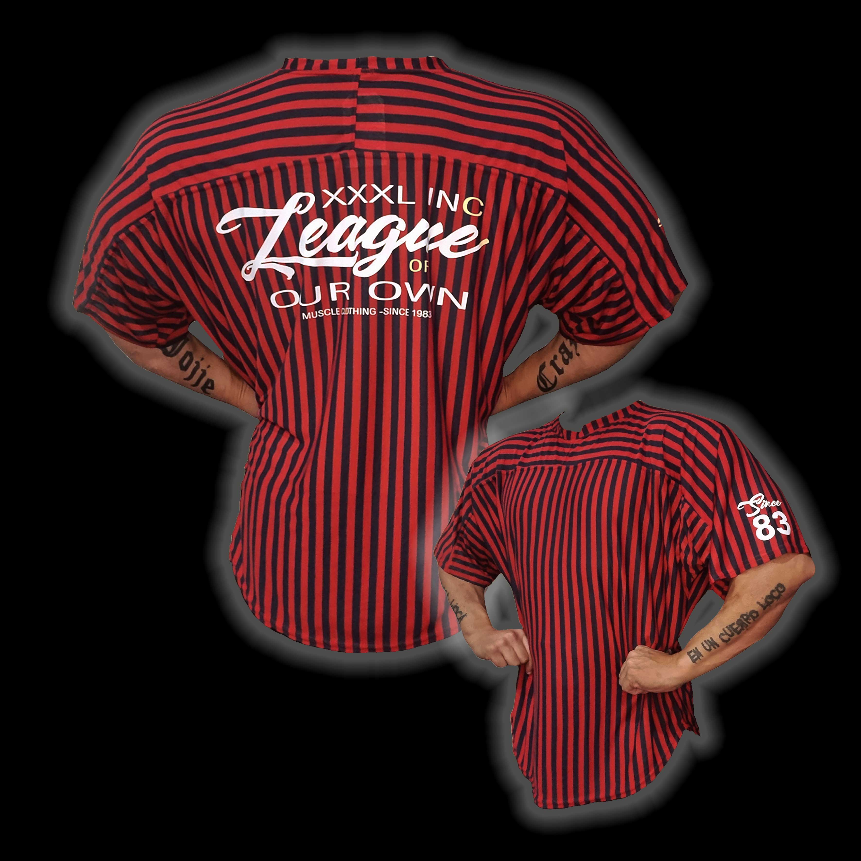 "League Of Our Own" Ragtop - Baseball Stripe Red