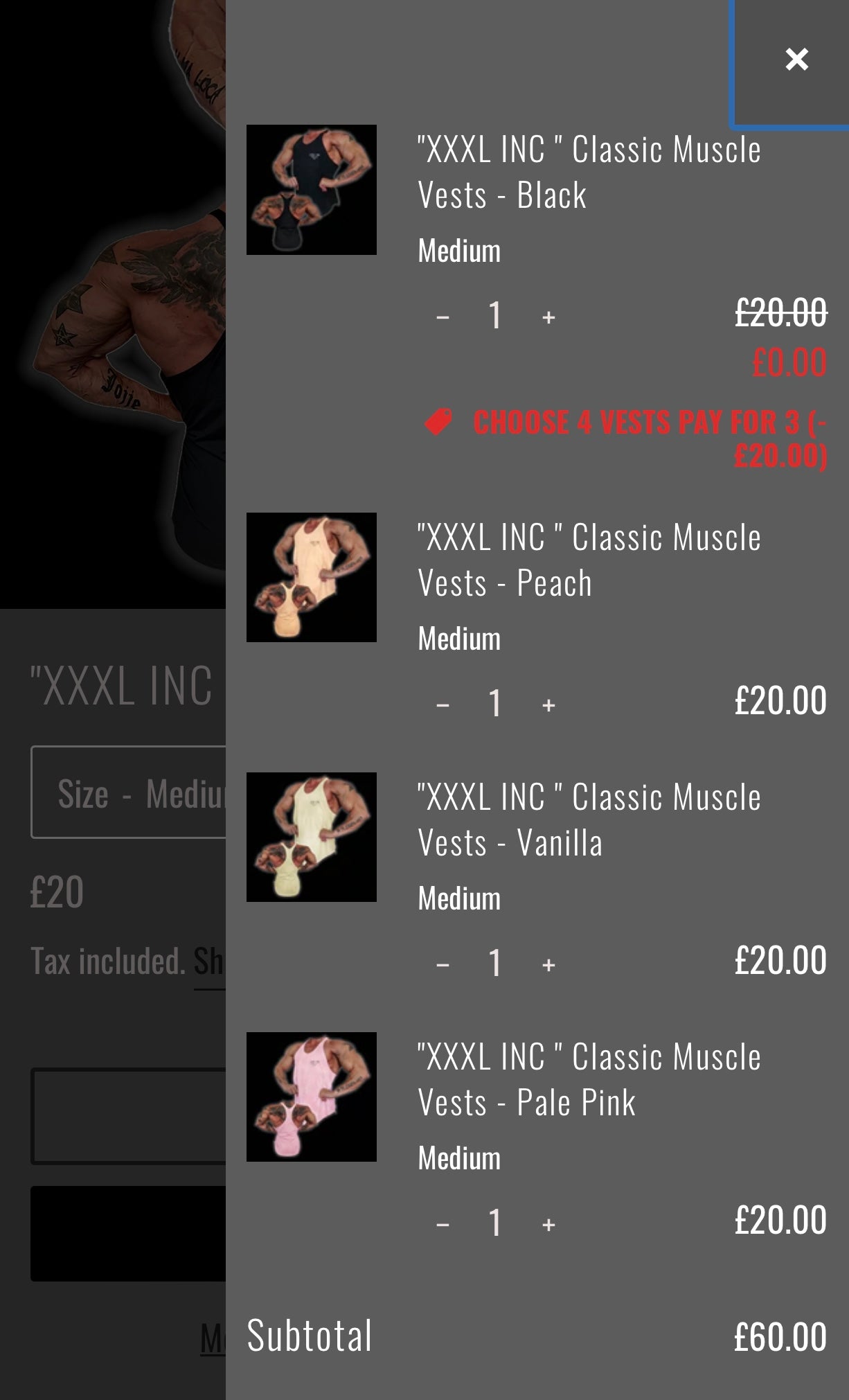 "XXXL Inc" Classic Muscle Vest - Black